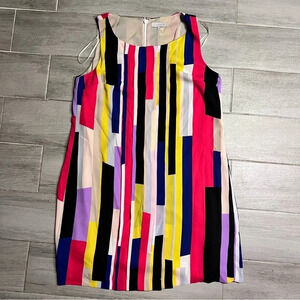 1. State Colorblock Colorful Flowy Knee Length Sleeveless Dress, Size Medium